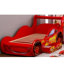 Кровать машина Молния красный с выдвижным ящиком